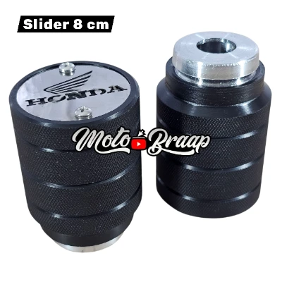 Slider Grande 8cm x 5,5 cm (par) logo Honda acero cromado MF