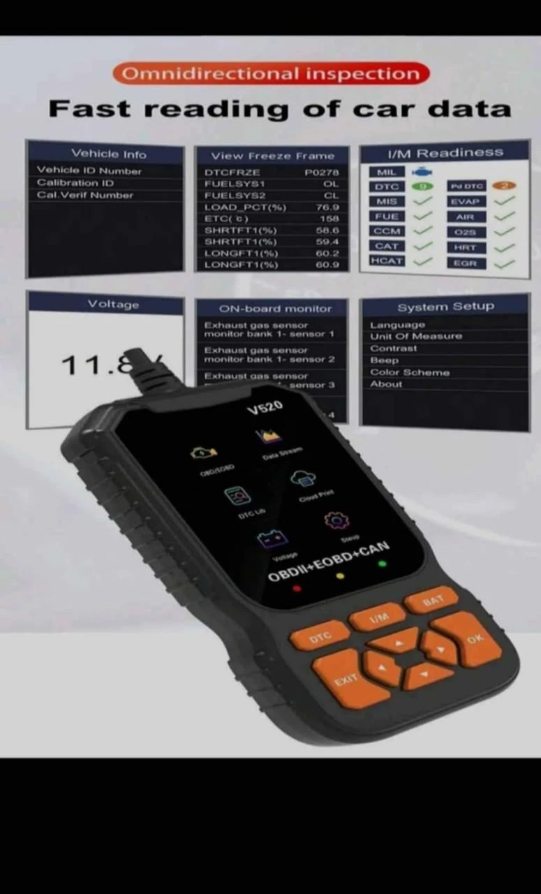 Escáner automotriz V520/ OBD II- Profesional  5