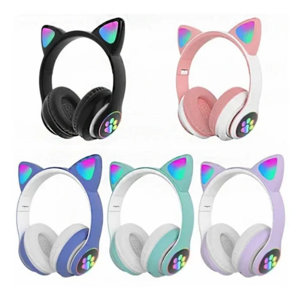 Audífonos Gamer  Dusfema Bluetooth Gato  2