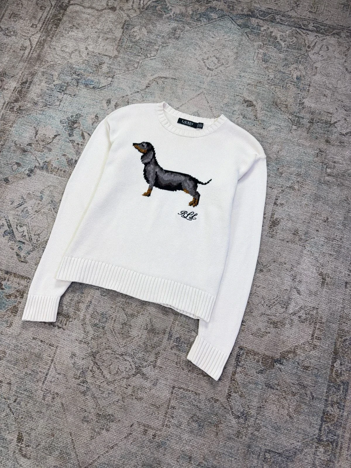 LAUREN RALPH LAUREN DACHSHUND KNIT SWEATER