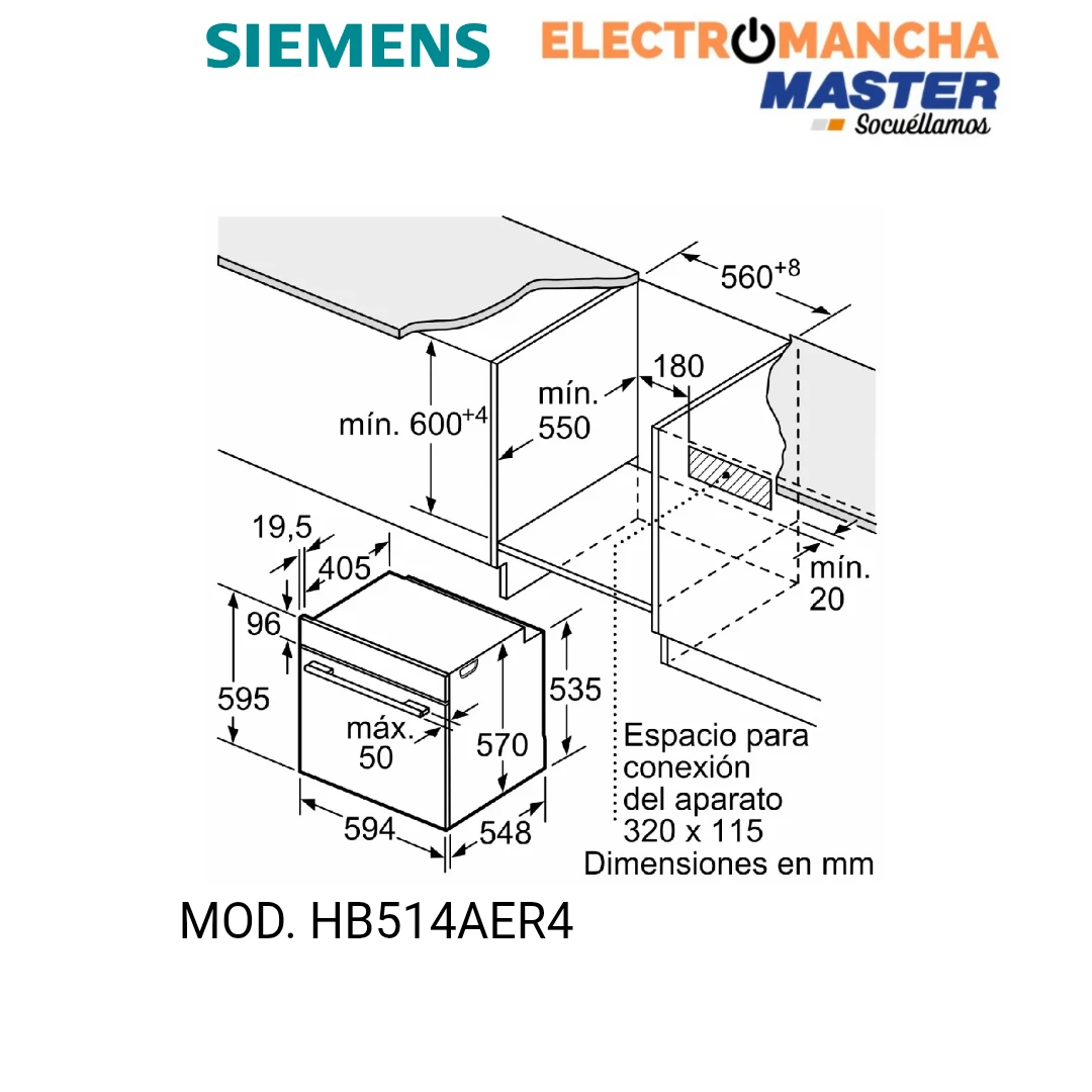 HORNO SIEMENS HB514AER4 MULTIFUNCION CRISTAL NEGRO A+ 8