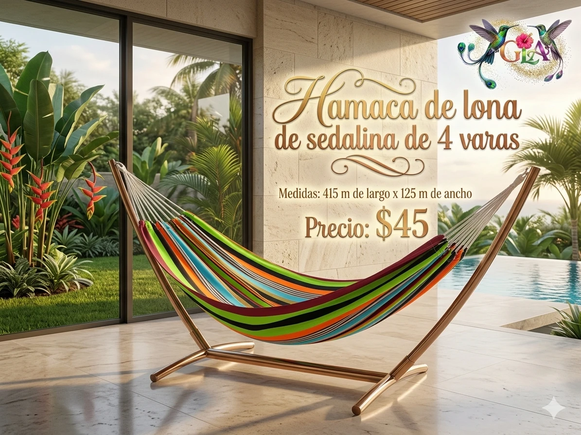 Hamaca de lona hilo de Seda, 4 varas