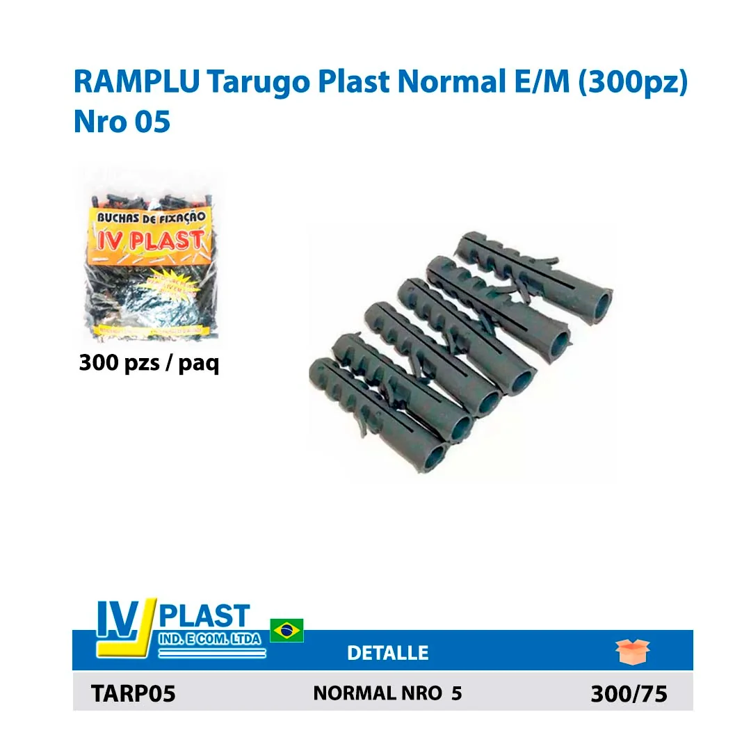 RAMPLU Tarugo Plast Normal E/M (300pz) Nro 05 
