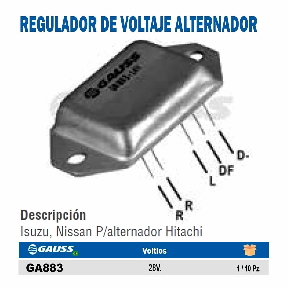 REGULADOR DE VOLTAJE ALTERNADOR 28V