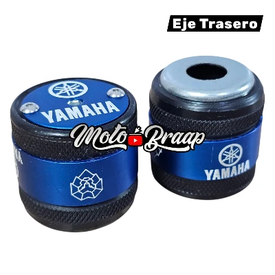 Yamaha Slider eje trasero plasti aluminio contra marcado Yamaha azul (PAR)