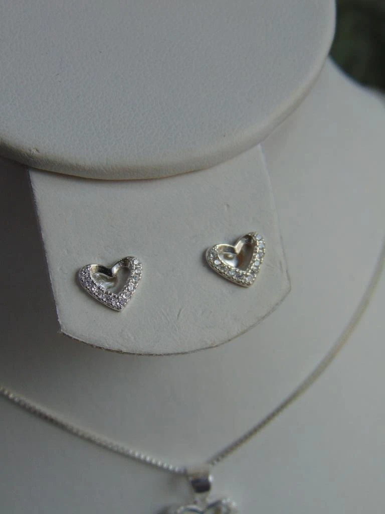 JUEGO PLATA LEY 925 CONTORNO CORAZON MICROCIRCONES 3