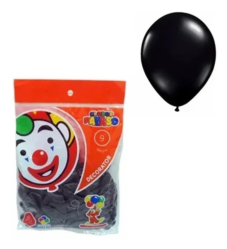 Globo negro  c/50 #9 payaso