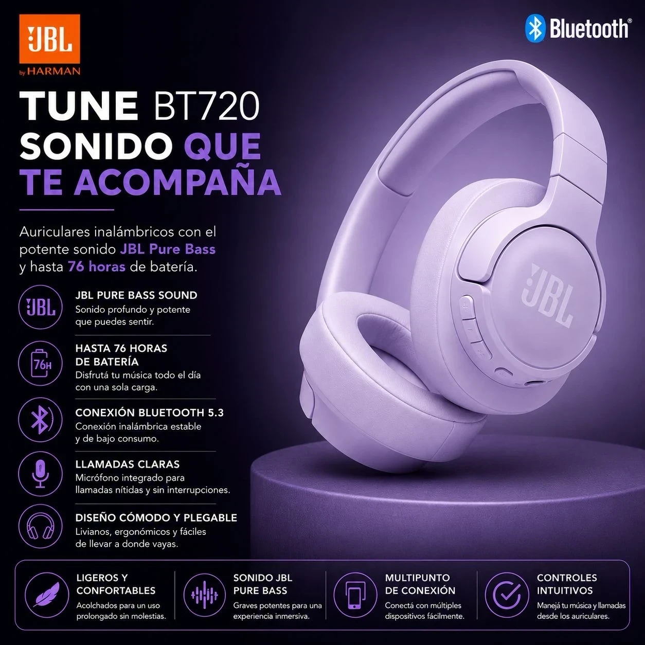 Auriculares JBL Tune 720BT 3