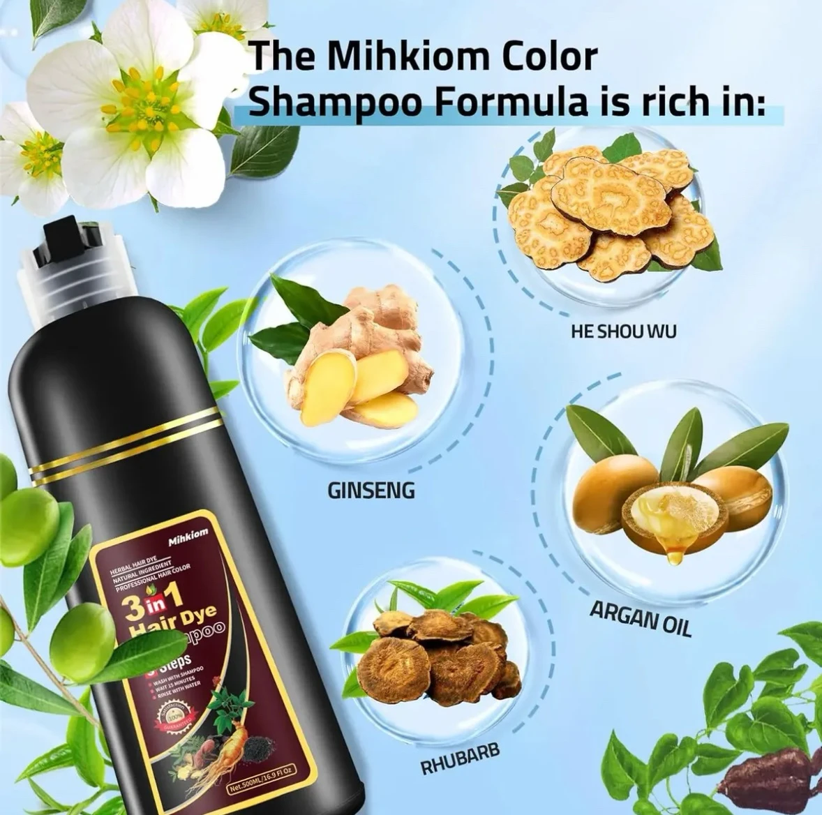 Shampoo/locion matizadora 3 en 1 color rojo vino oscuro 2