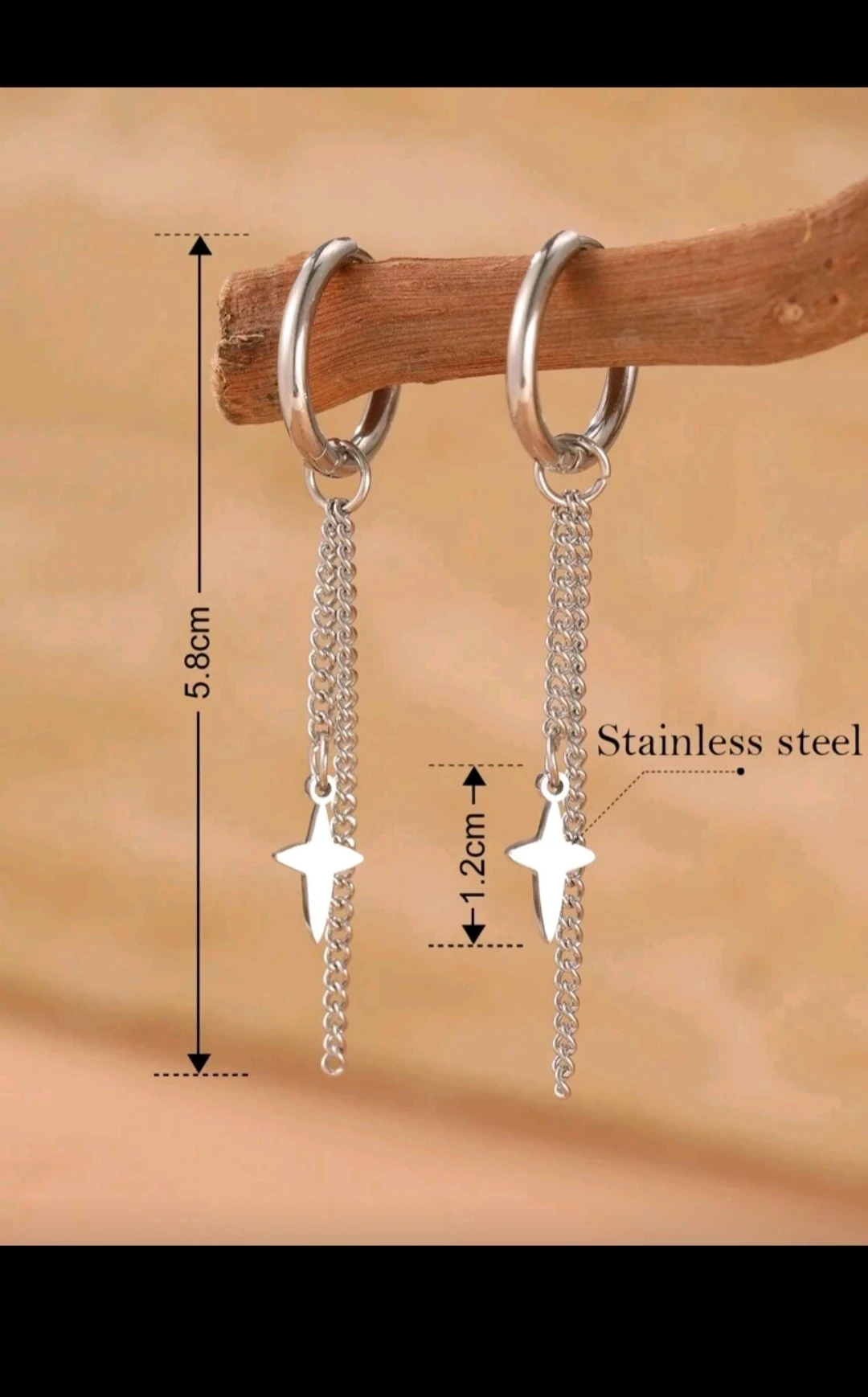 Oendientes colgantes diseño hexagonal estrella ⭐ colgante 2