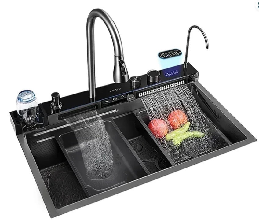 BACHA DE COCINA CON SET DE GRIFERIA INTELIGENTE