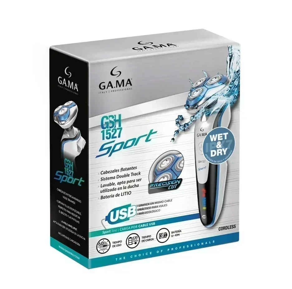 AFEITADORA GAMA SPORT WET&DRY INALÁMBRICA NEGRO