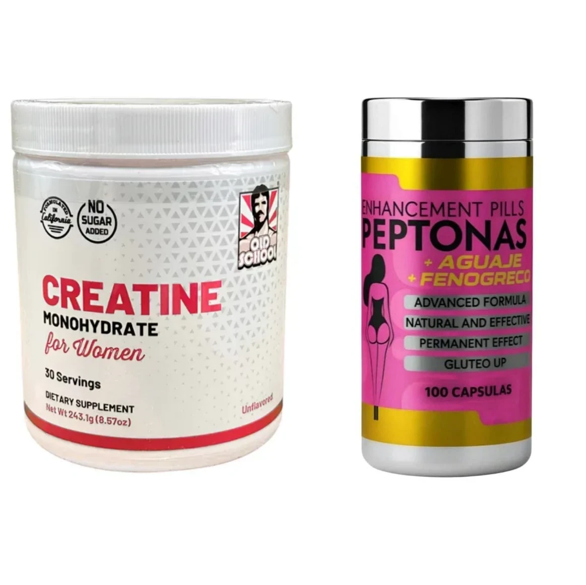 COMBO AUMENTA GLUTEOS, PIERNAS, CADERAS Y BUSTO: Peptonas Gluteos + Creatine monohydrato