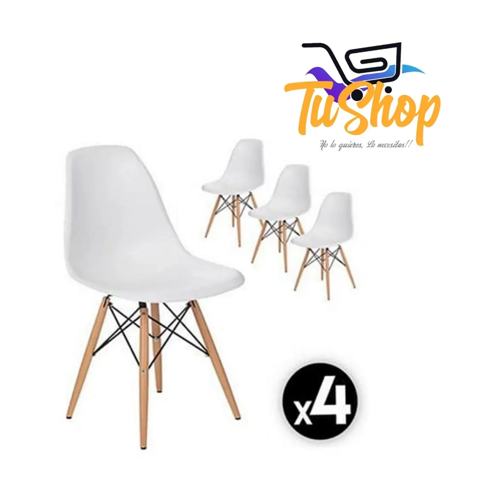 Juego Comedor 4 Puestos Tipo Nordico  4