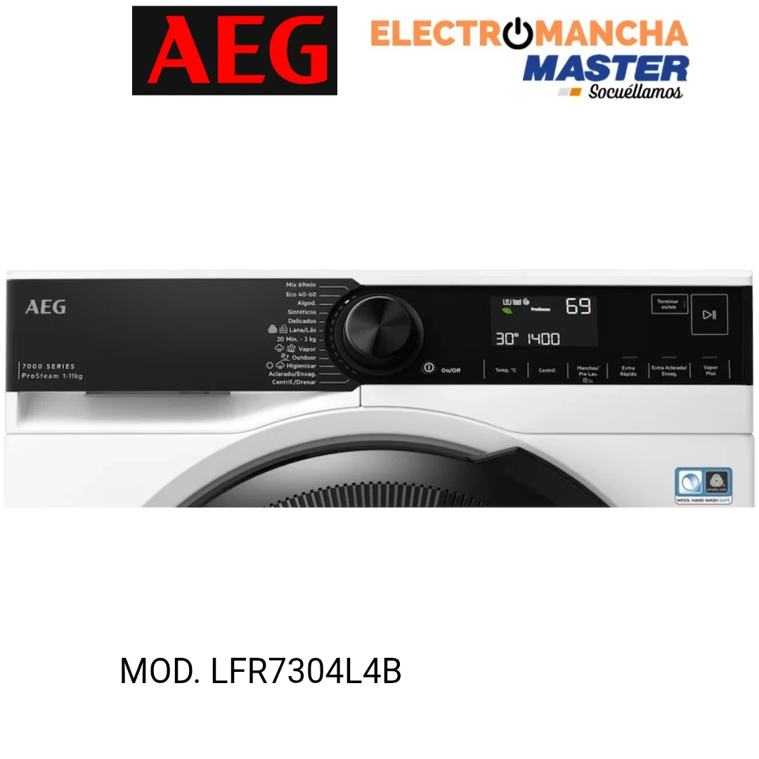 LAVADORA AEG LFR7304L4B 11 KILOS 1400 RPM CLASE A  2