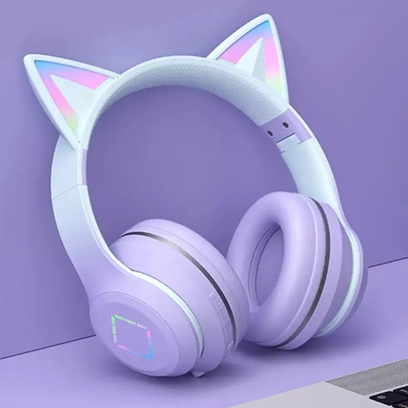 Fone de ouvido bluetooth sem fio, orelhas de gato  2