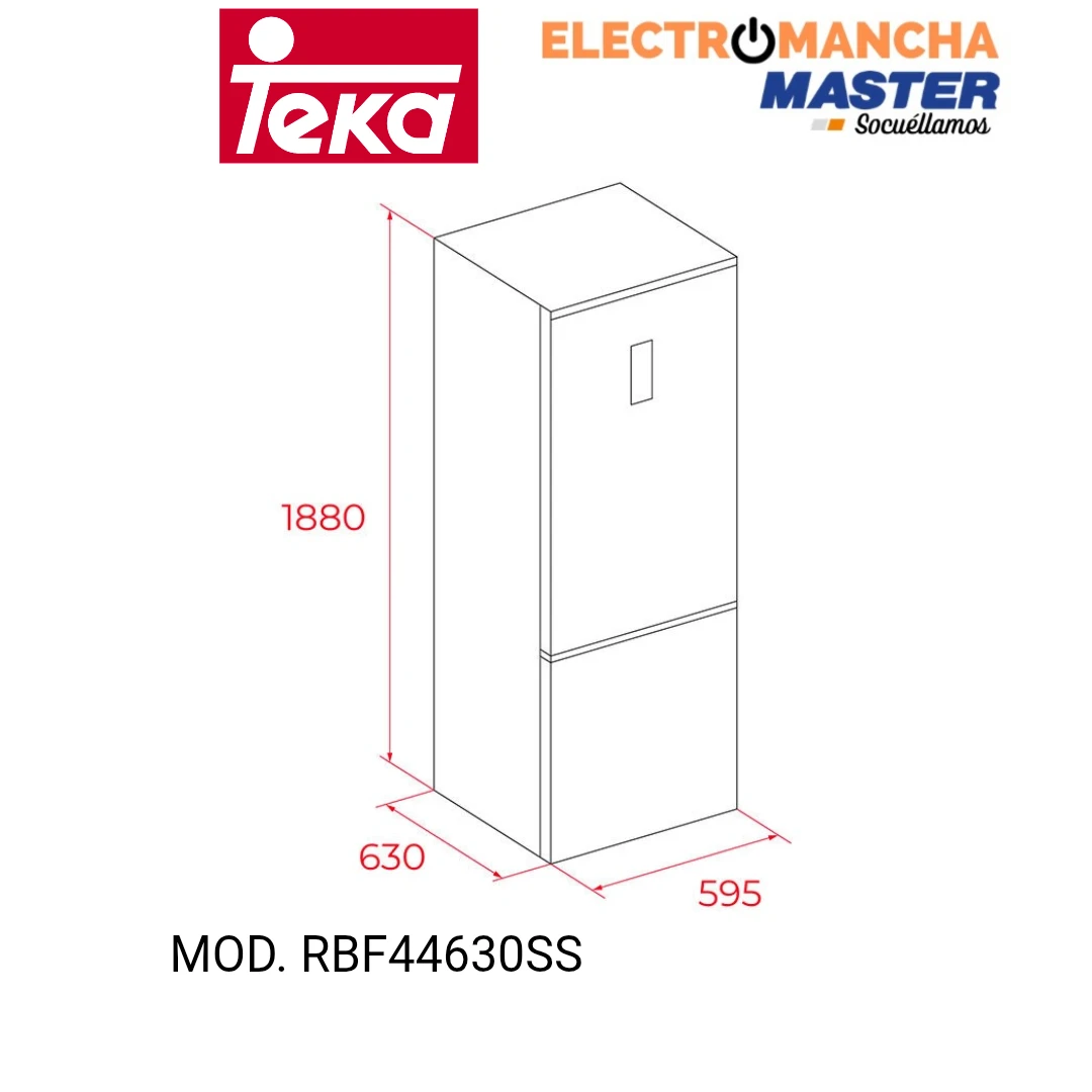 FRIGO COMBI TEKA RBF44630SS INOX 1,88*60 NF CLASE D 7