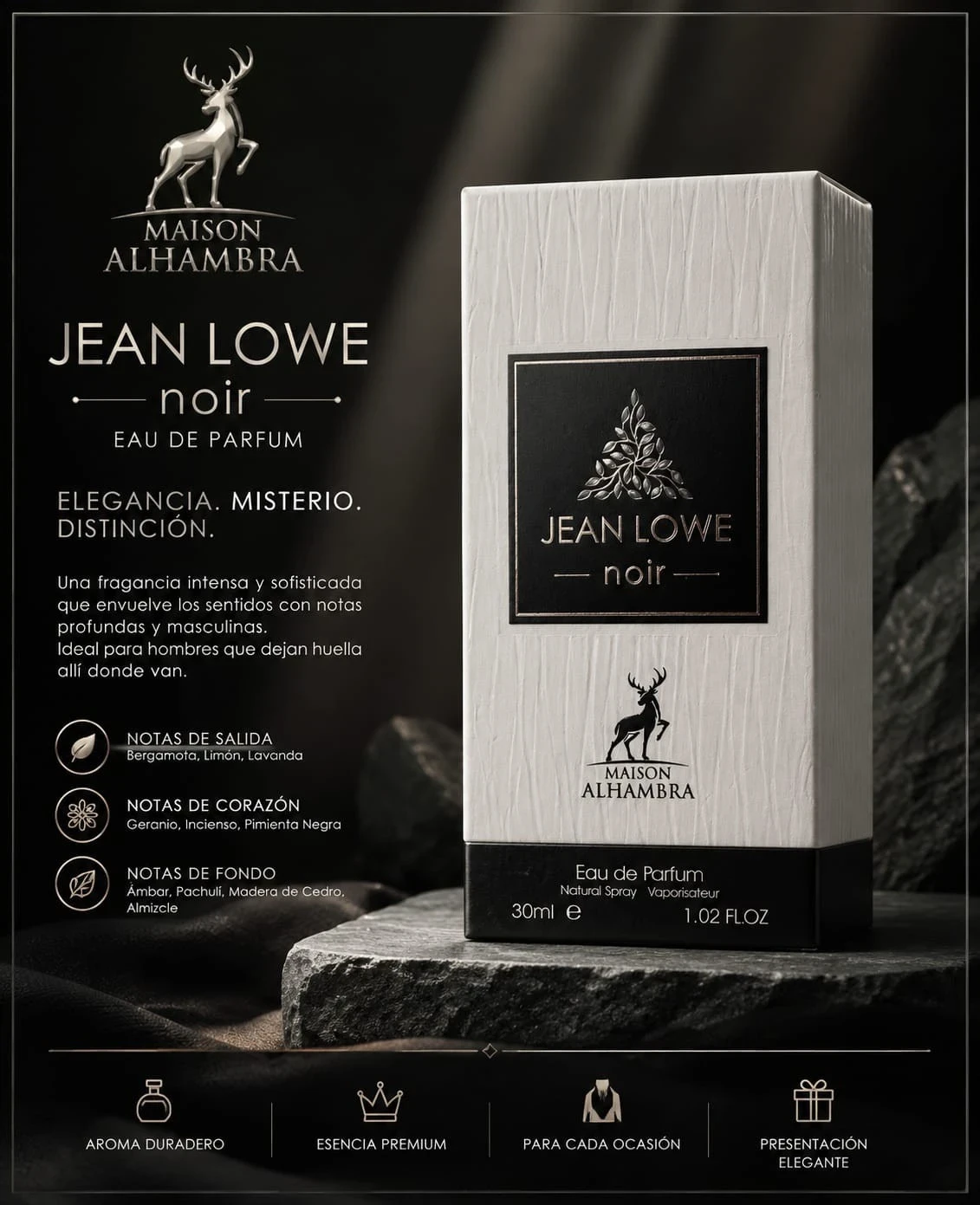 PERFUME JEAN LOWE NOIR MAISON ALHAMBRA 30ML