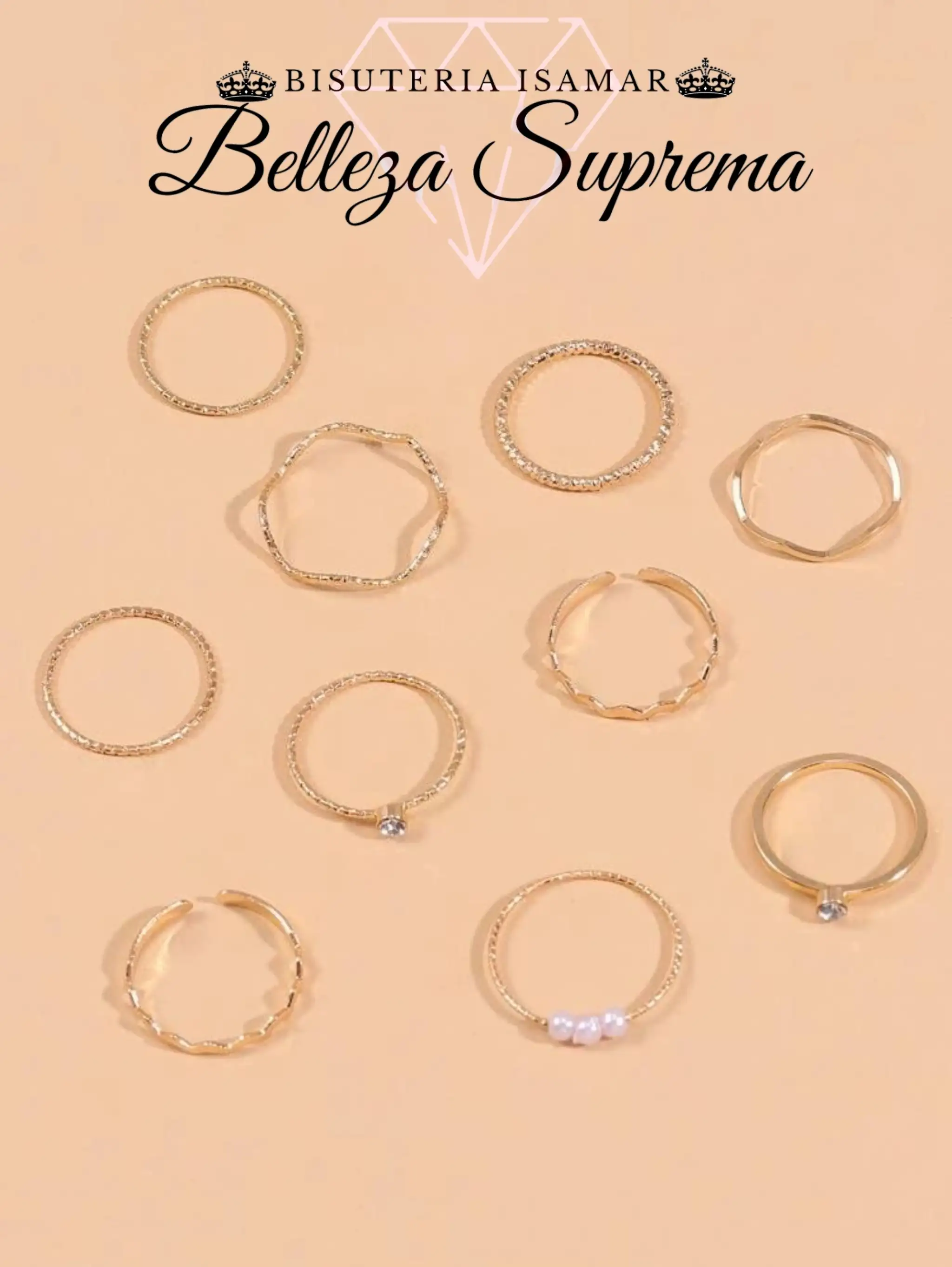 SET ANILLO MÍNIMALISTAS DORADOS 10 2
