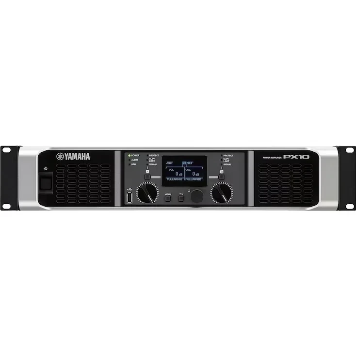  PODER YAMAHA PX10 1000W a 8 ohmios  PEDIDOS: 69442828  Procesamiento inteligente, potencia en serio. 1000 W x 2 a 8 Ω/1200 W x 2 a 4 Ω. 2x 1000W a 8Ω 2x 1200W a 4Ω Motor amplificador Clase D recientemente desarrollado con un LSI personalizado Funciones flexibles integradas de PEQ, crossover, filtros, retardo y limitador Preajustes de altavoces Yamaha Utilidades para una operación segura y protegida  Procesamiento inteligente. Poder serio. Desde el lanzamiento en 1976 del P2200, nuestro primer amplificador profesional, Yamaha se ha esforzado por conseguir el mayor nivel posible de calidad de sonido, potencia y fiabilidad en el campo de la sonorización en directo, estudios e instalaciones fijas. Los amplificadores de la nueva serie PX continúan con esta tradición de excelencia, utilizando la famosa tecnología de procesamiento de señal de Yamaha y nuestra inigualable experiencia en audio profesional para conseguir un diseño ligero y duradero capaz de proporcionar la máxima potencia a los altavoces a la vez que los protege con un procesamiento optimizado. Con un amplificador de clase D recién desarrollado como núcleo, los cuatro nuevos modelos que componen la serie PX son idóneos para muy diversas aplicaciones y entornos de sonorización en directo e instalaciones fijas.