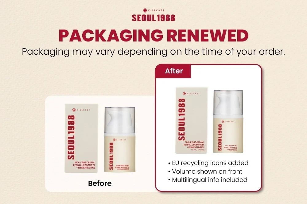 K-SECRET | Seoul 1988 Cream: Retinal Liposome 1% + Fermented Rice - 50ml 3