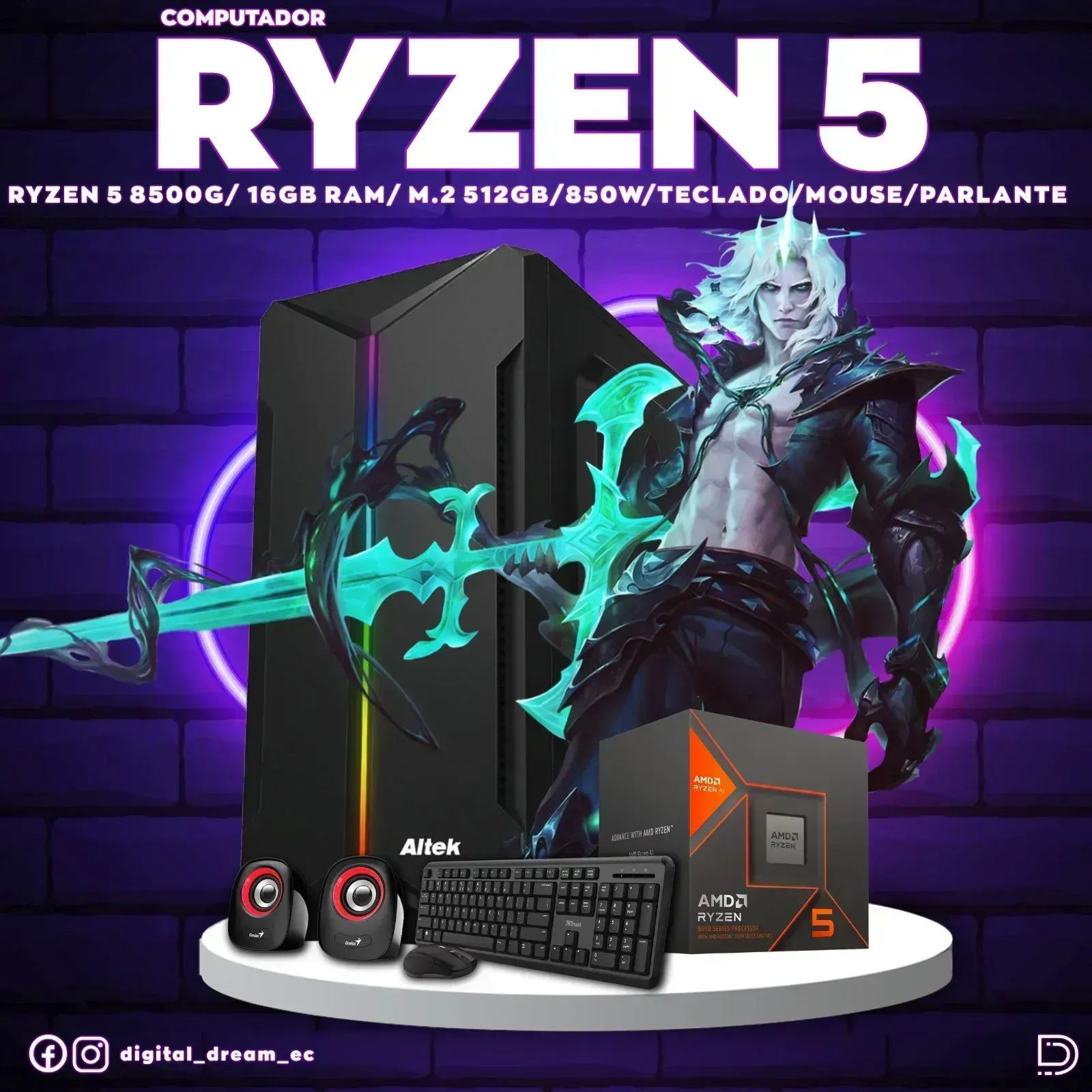 RYZEN 5 8500G 16GB RAM M.2 512GB