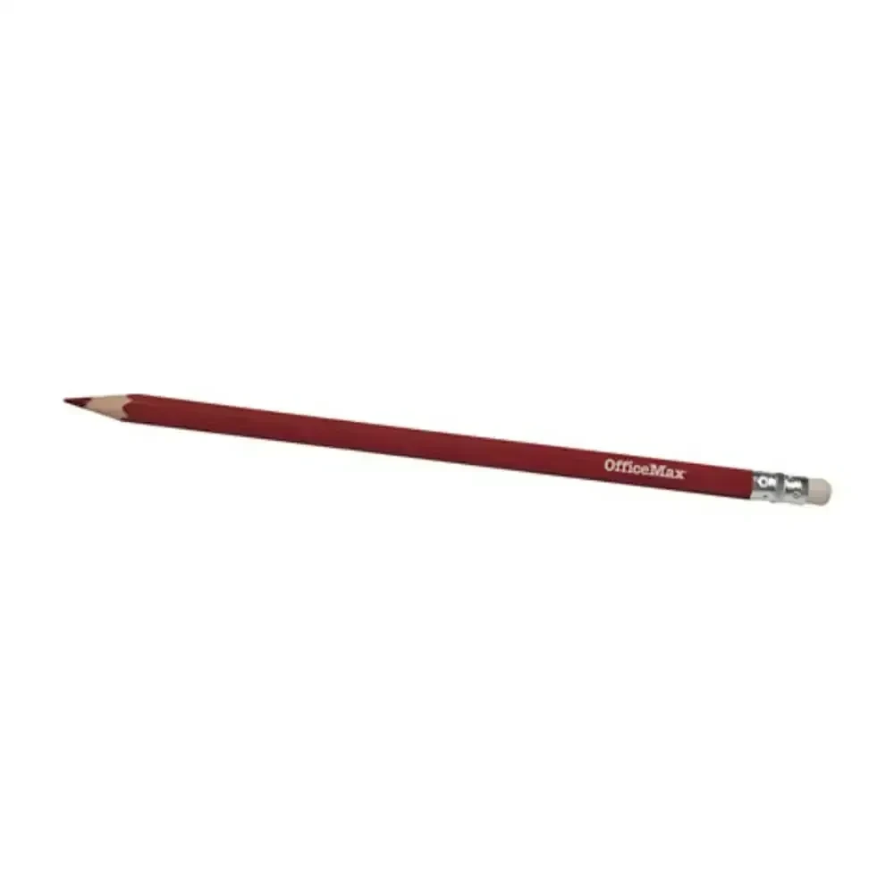 Lapiz rojo carmin triangular con goma 3