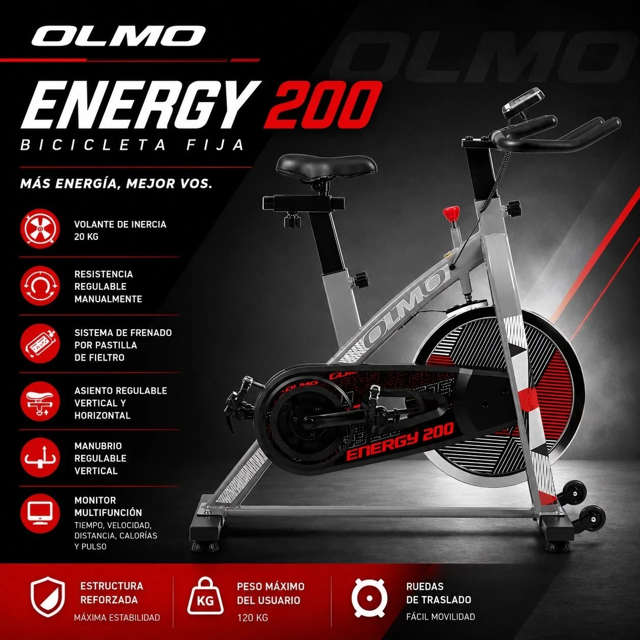 BICICLETA FIJA OLMO INDOOR ENERGY 200*