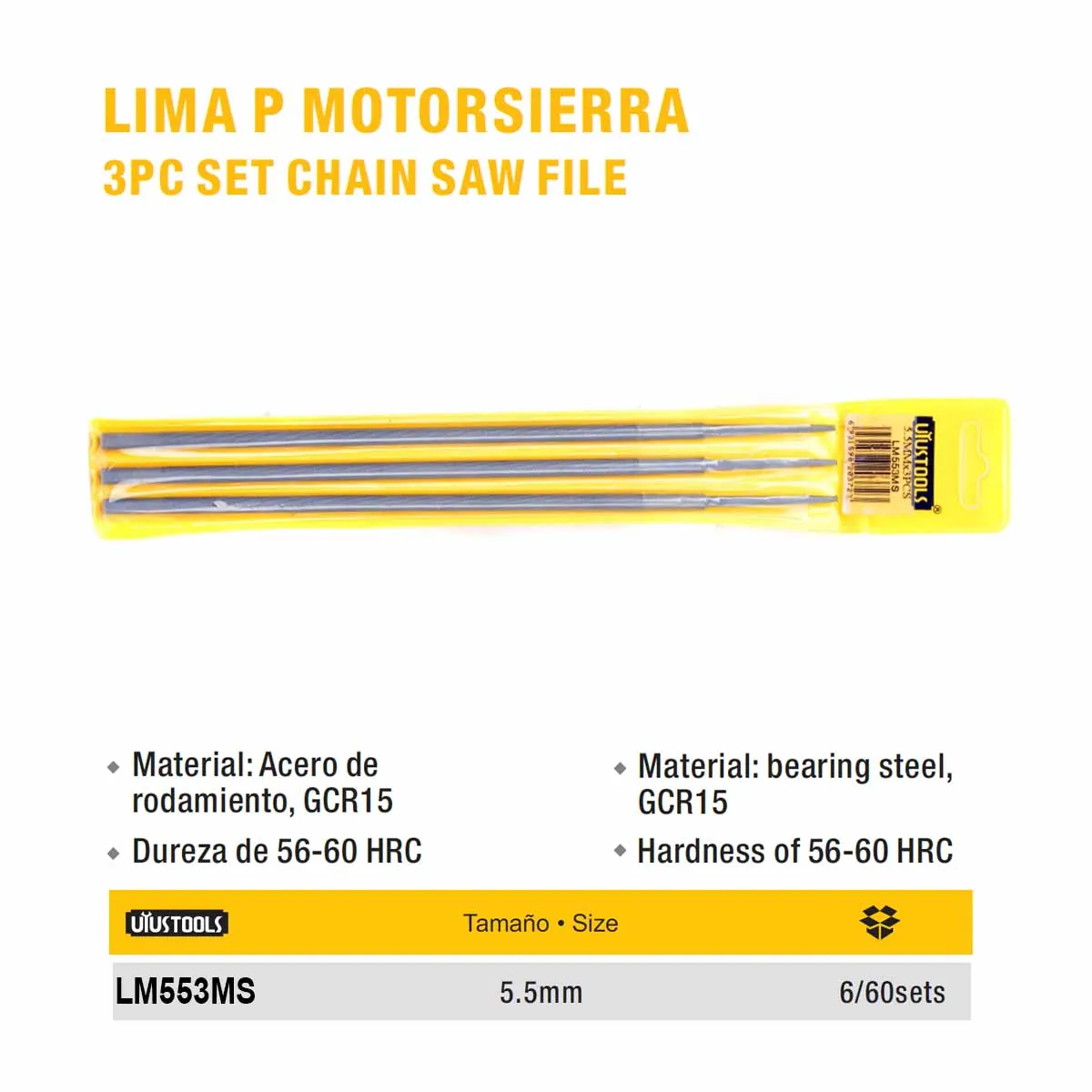 LIMA P/MOTORSIERRA UYUST 5.5MM x 3PCS 