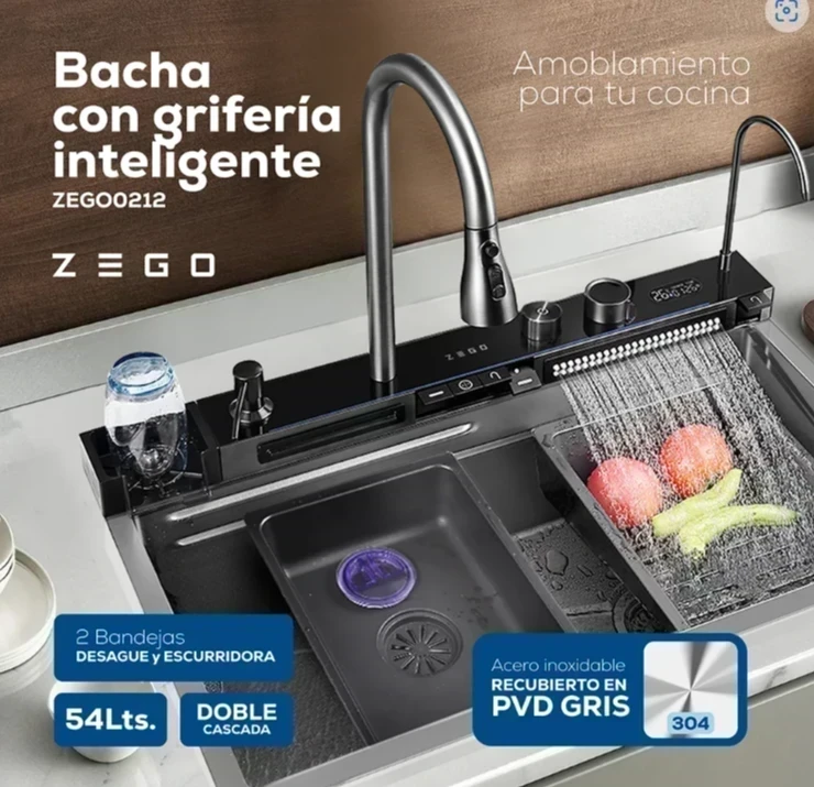 BACHA DE COCINA CON SET DE GRIFERIA INTELIGENTE 3