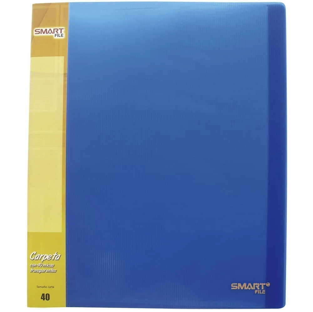 Carpeta azul , Plástico 40 micas t/carta