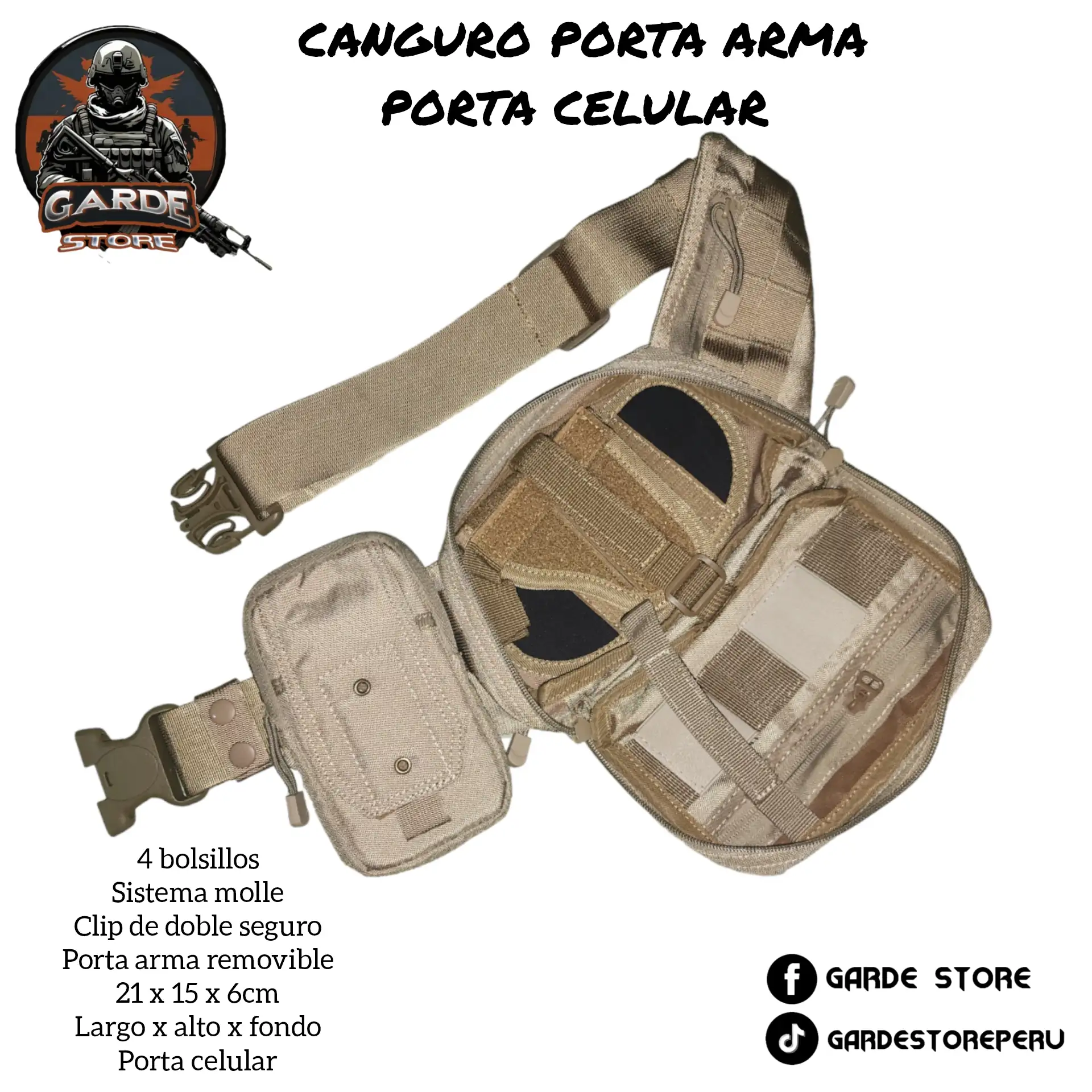 Riñonera táctica porta arma  4
