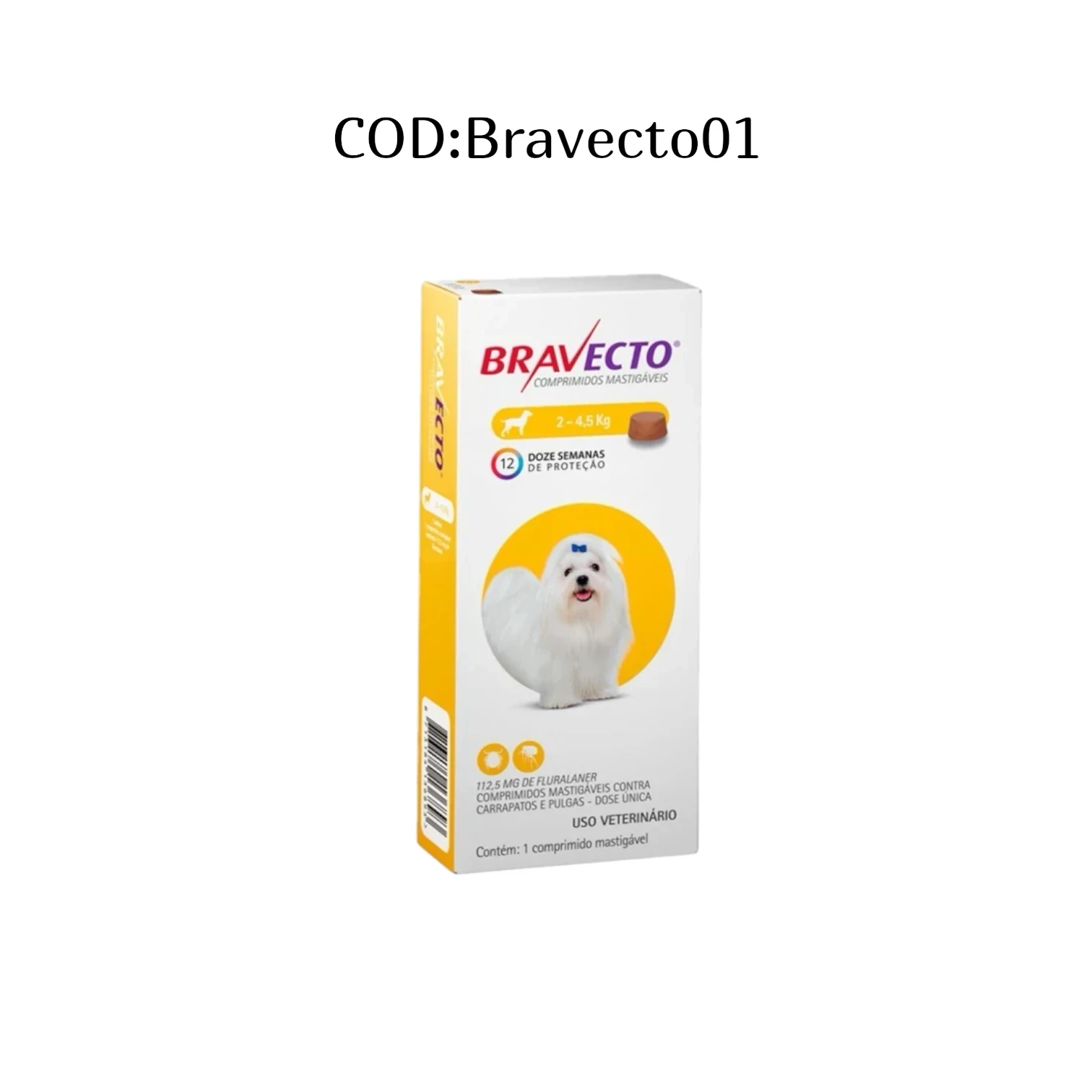 COMPRIMIDO BRAVECTO 2A5KG