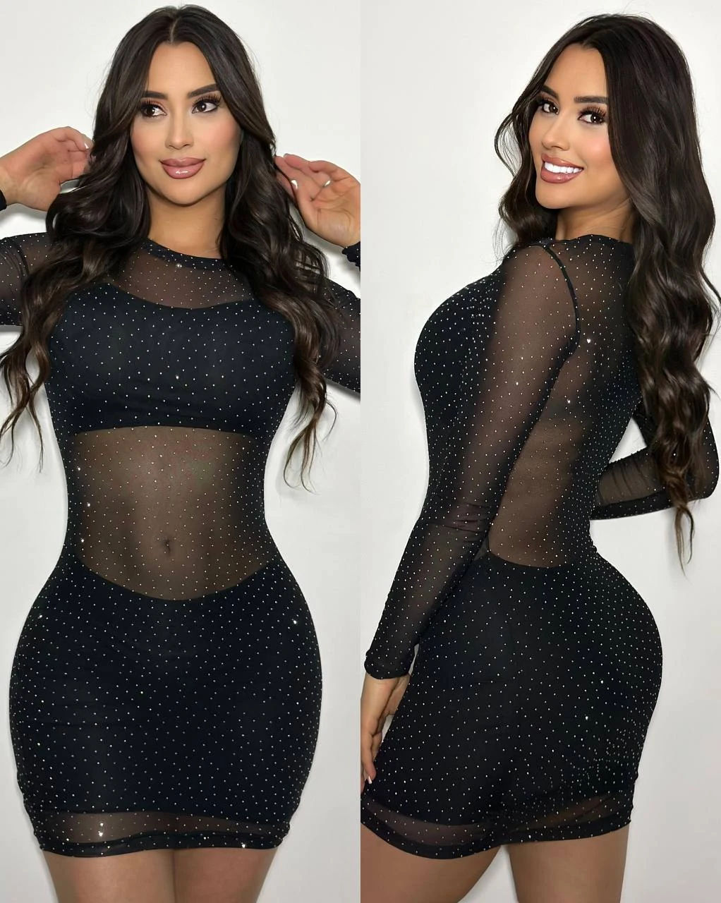 Vestido malla piedreria 4
