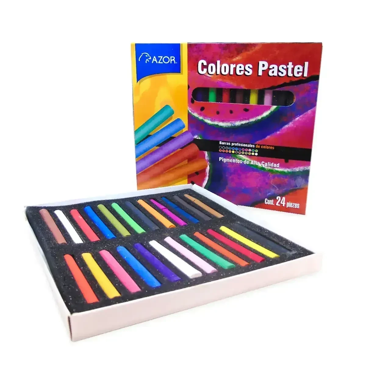 Gises pastel con 24 colores