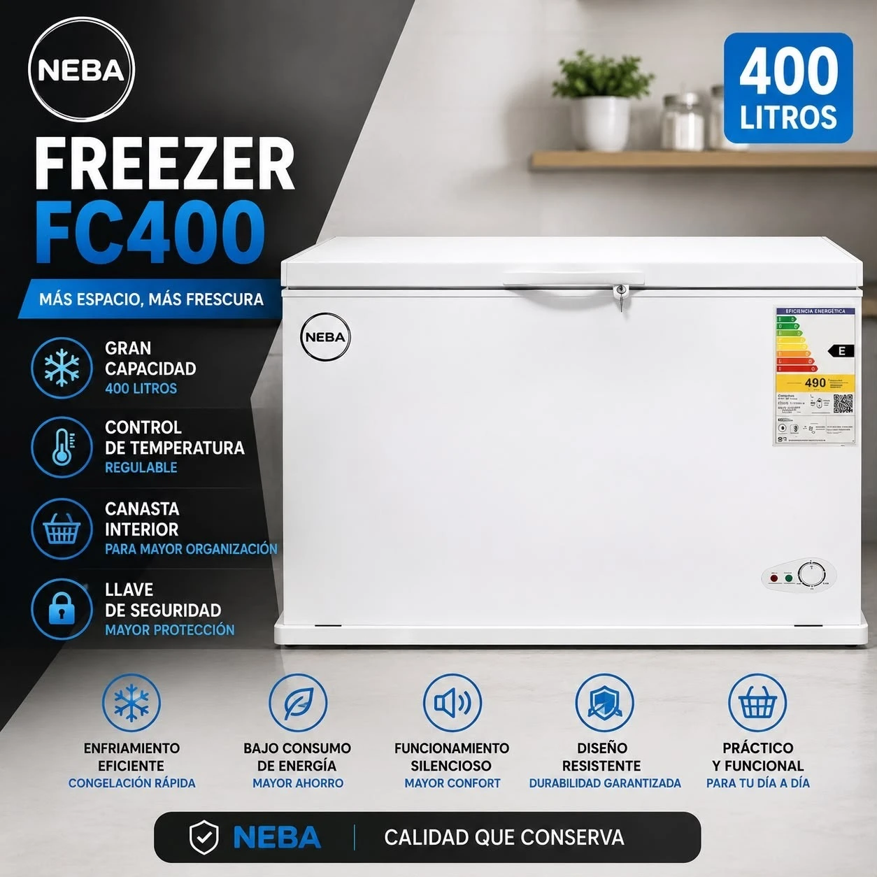 FREEZER NEBA FC400 DE POZO 380LTS*