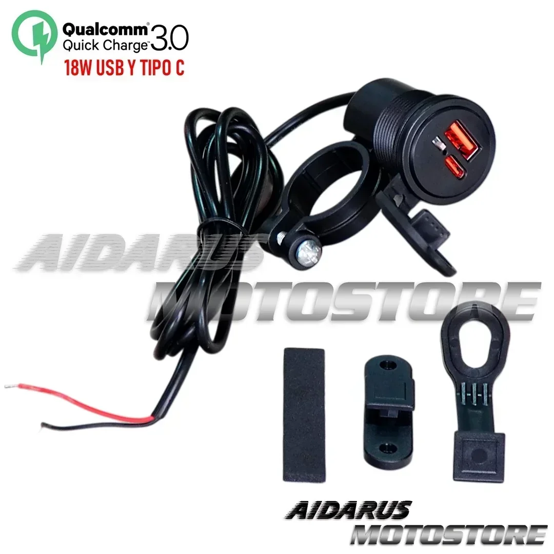 CARGADOR DE CARGA RAPIDA 18W USB Y TIPO C