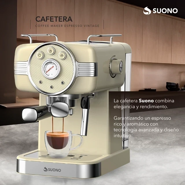 CAFETERA ESPRESSO VINTAGE 20 BAR 1.5 LITROS CREMA  2