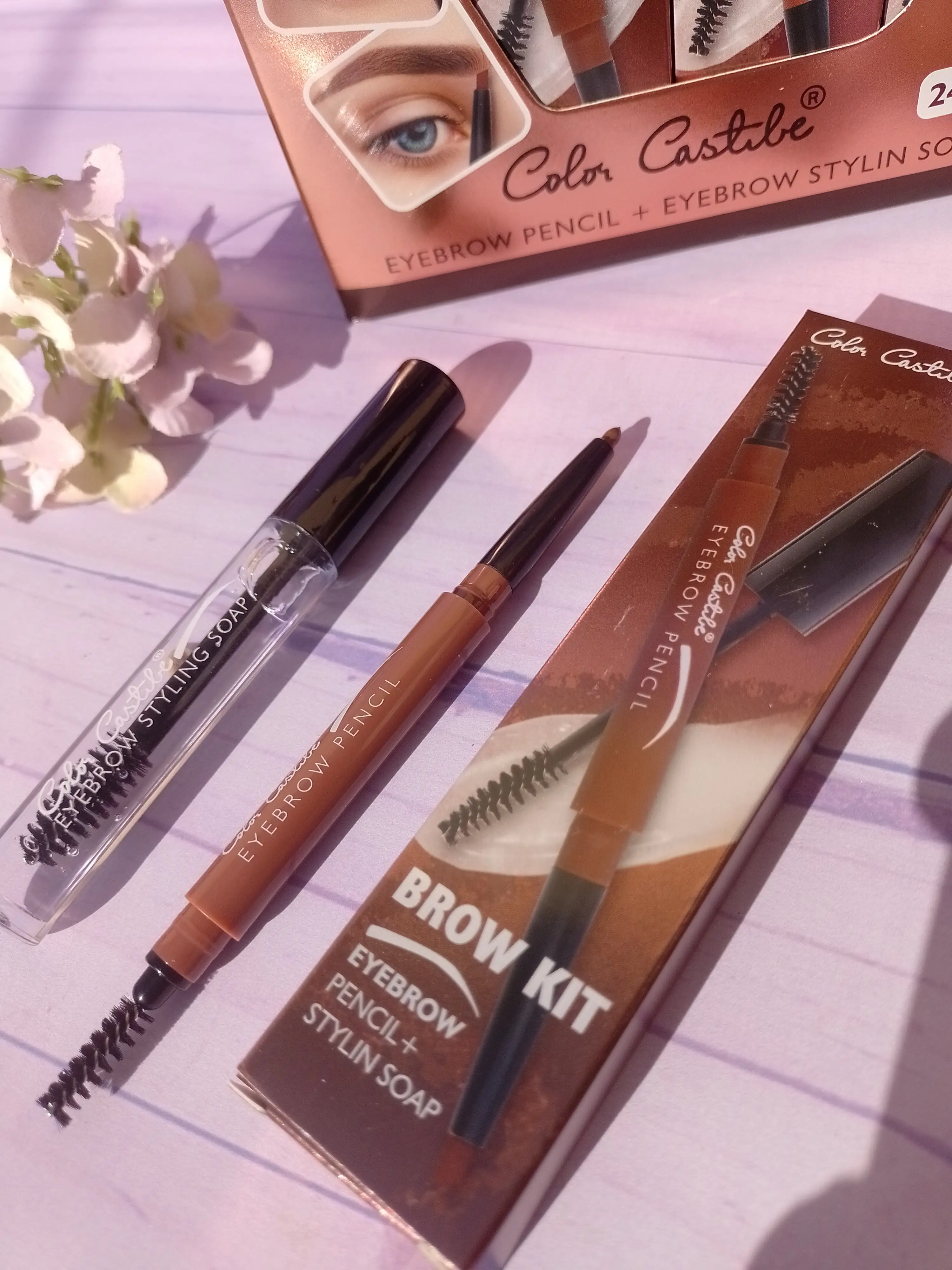 Kit lapiz retráctil + gel fijador de cejas 