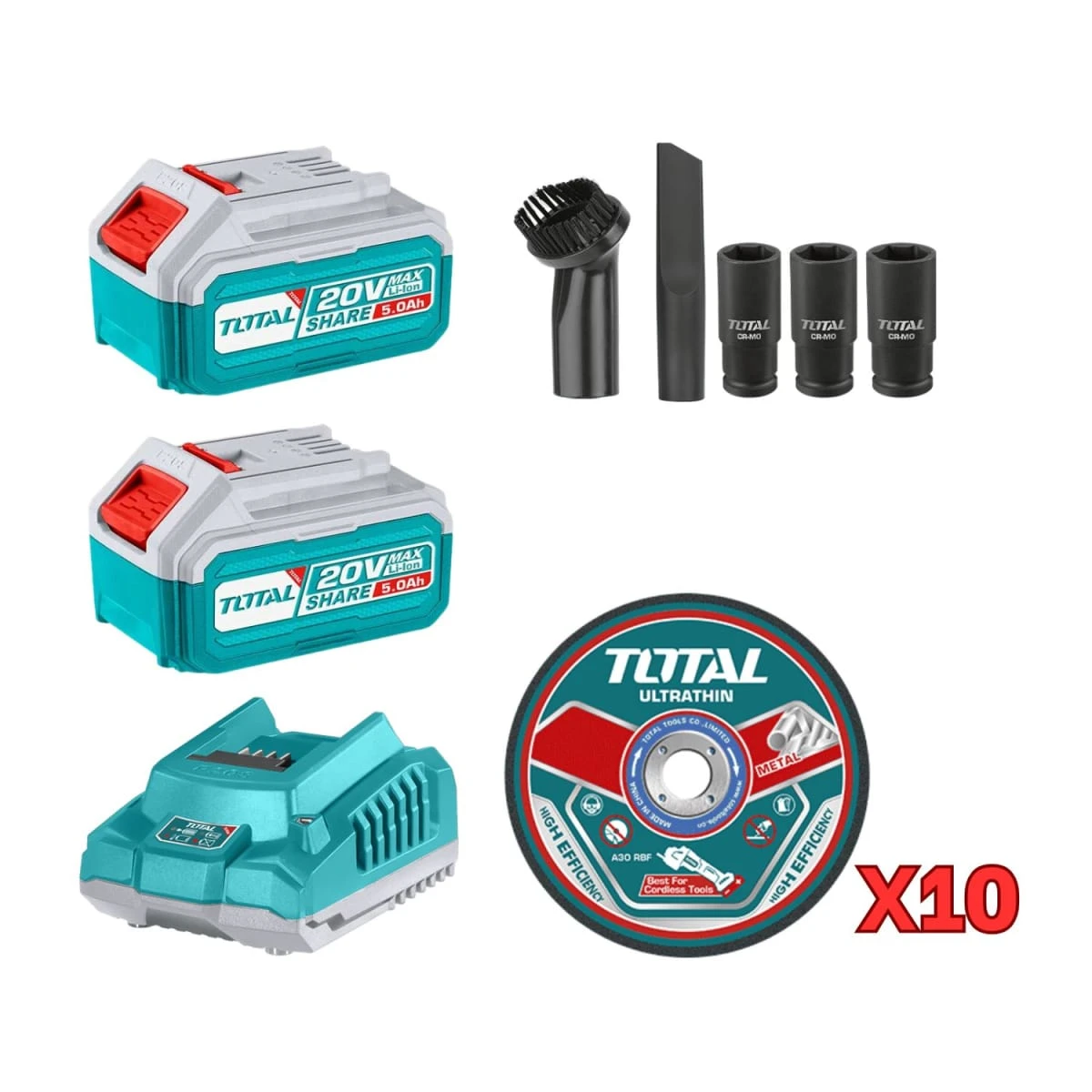 TOSLI240789 Combo llave de impacto 850nm + aspiradora + amoladora industrial total  5