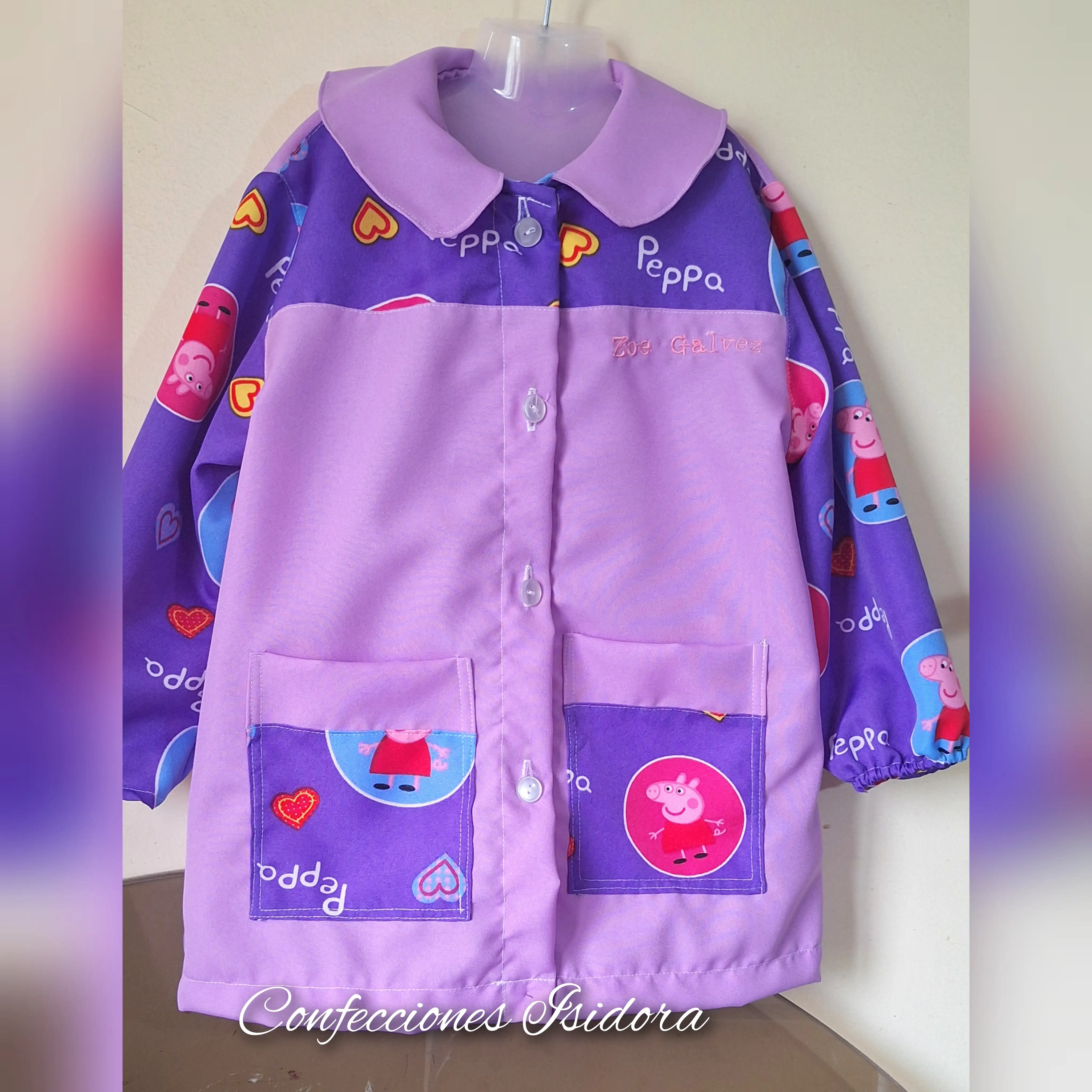 Delantal Peppa pig , lila