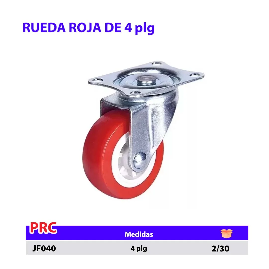 RUEDA ROJA DE 4"