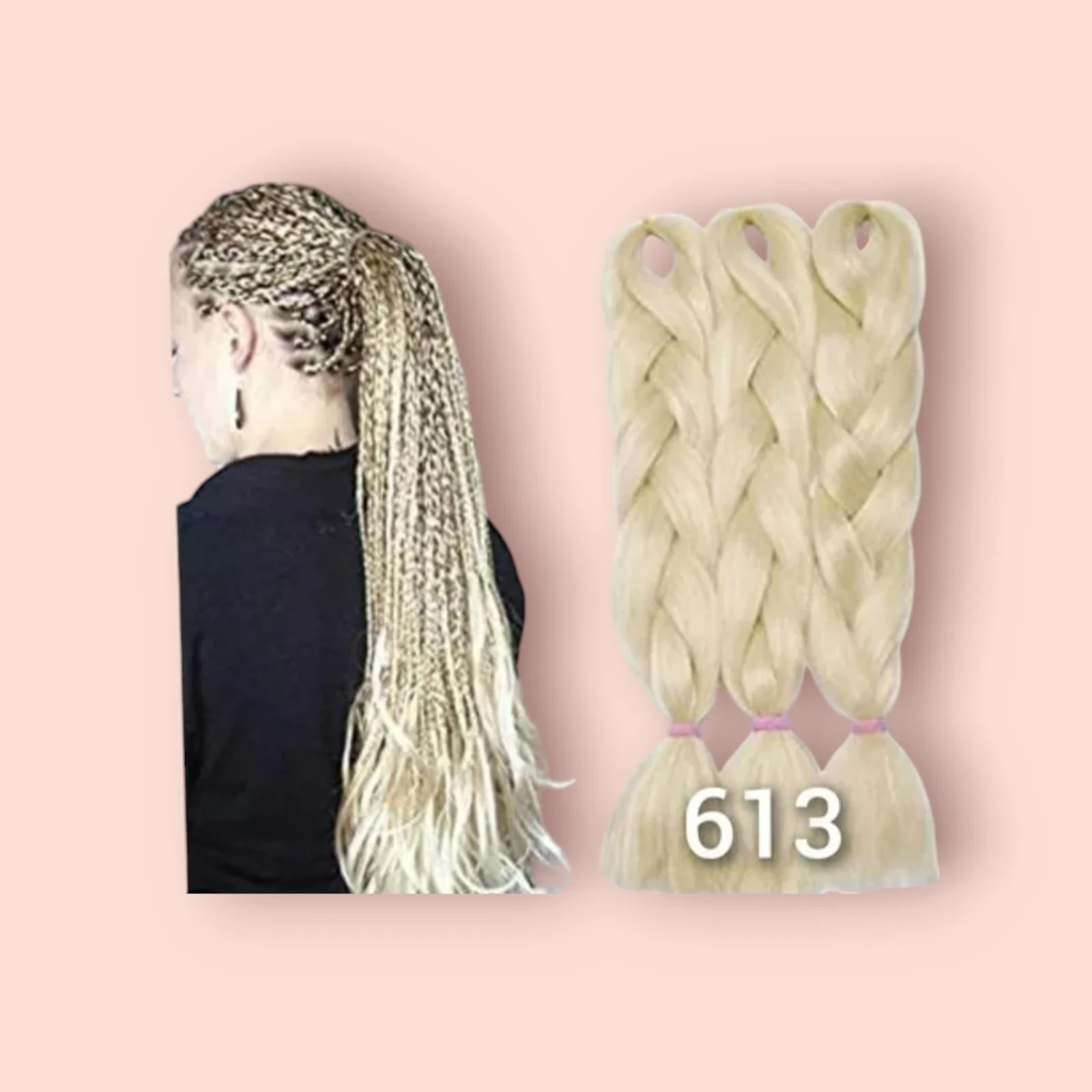 TRENZA AFRICANA EXTENSIÓN KANEKALON RUBIO PLATINADO #613