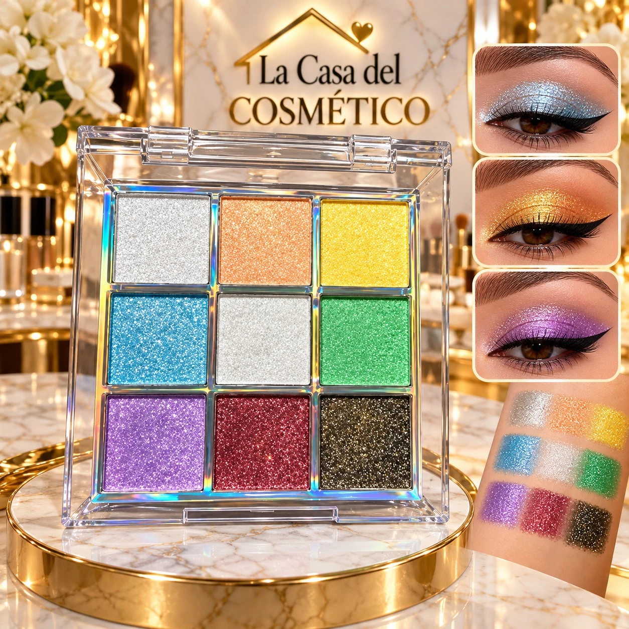 lumera fantasia glitter – paleta de 9 colores brillantes
