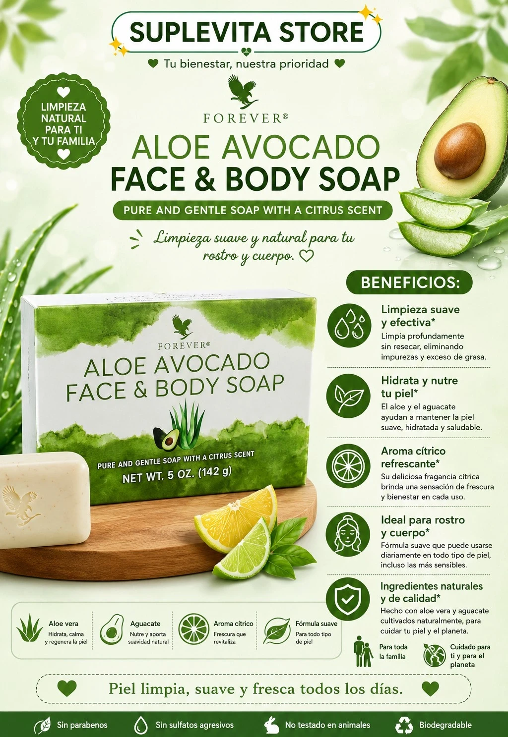 Aloe Avocado Face & Body Soap (Forever)
