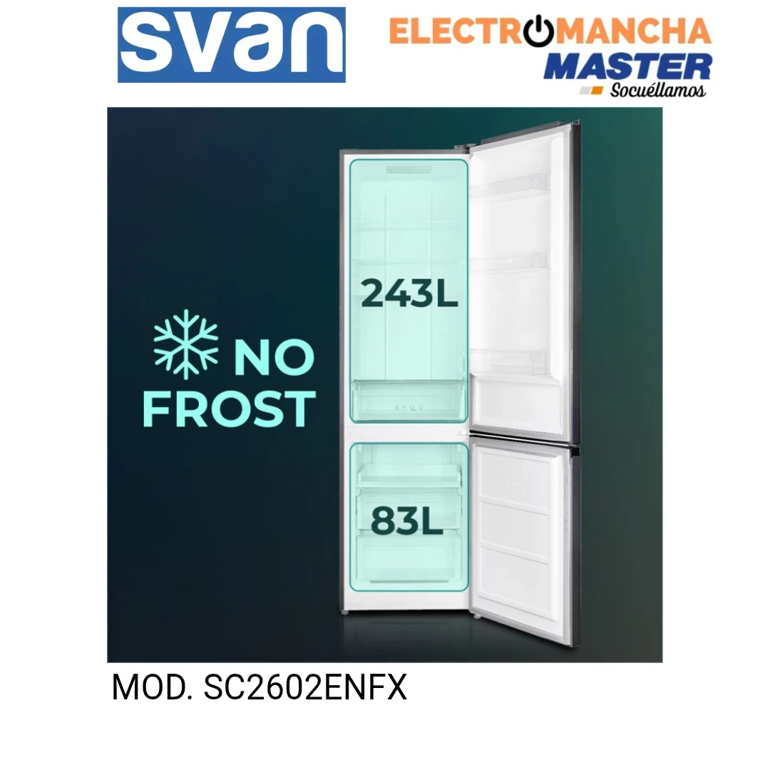 FRIGO COMBIN SVAN SC2602ENFX 2,01*60 INOX NF E 2