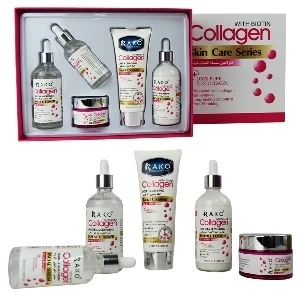 KIT DE SKIN CARE DE 5 PIEZAS CON EXTRACTO DE COLAGENO RAKO