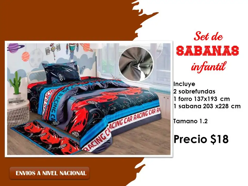 Set de sabanas para camas 1.2 m 2