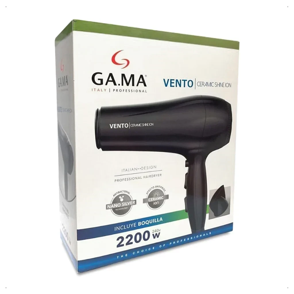 Secador De Pelo Gama Vento Ceramic Shine Ion 2200w Boquilla