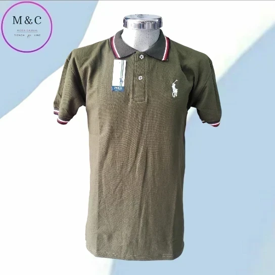 Playera Polo Talla Ch diseño en cuello y mangas  3